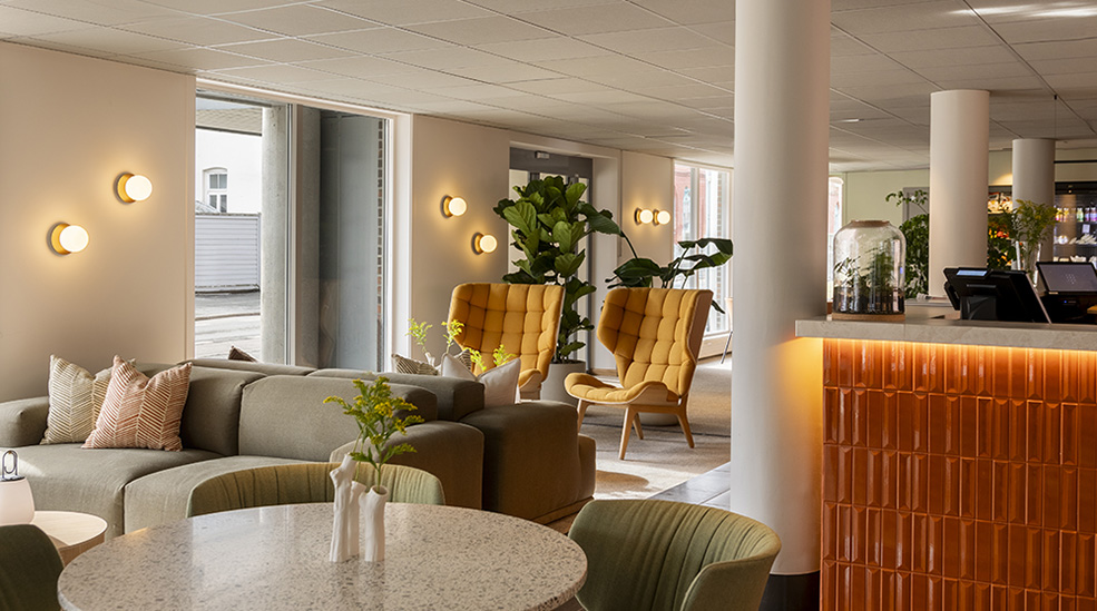 The lobby at a Hotel